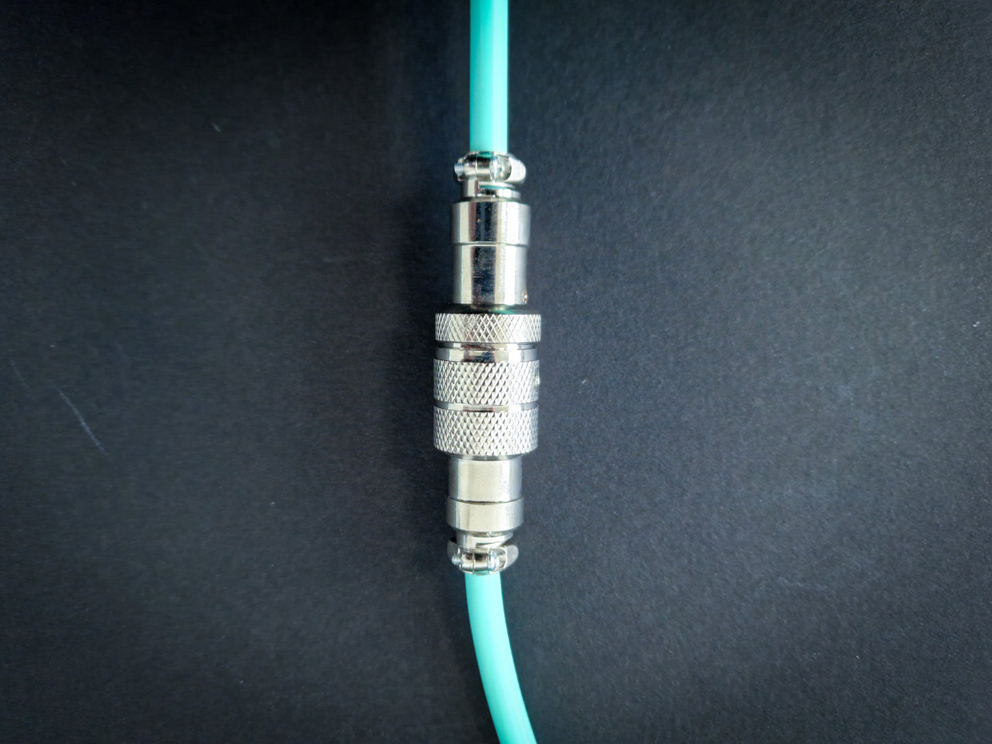 Cyan Coiled Aviator Cable, USB-C to USB-A, GX16 Detachable 5-Pin
